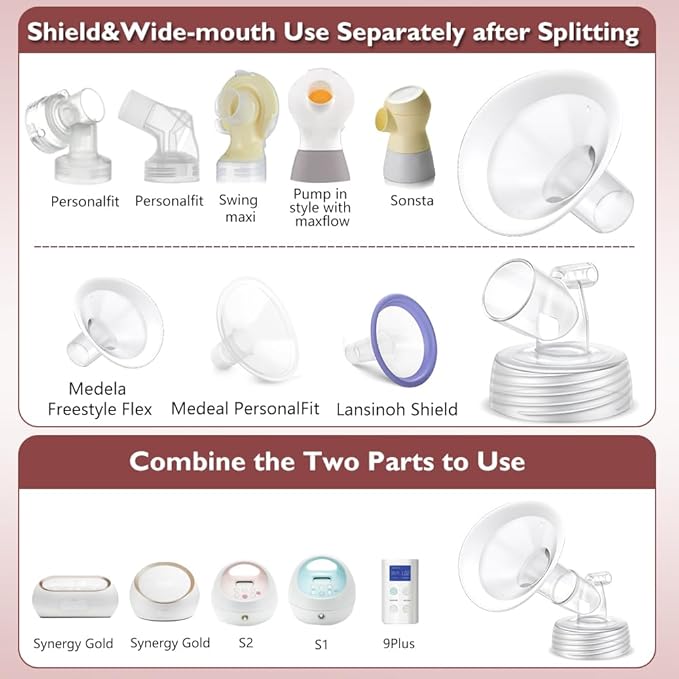 2 Packs 25mm Flange Set, Updated Soft Rim Shield and Wide Mouth Base Connector - Image 2