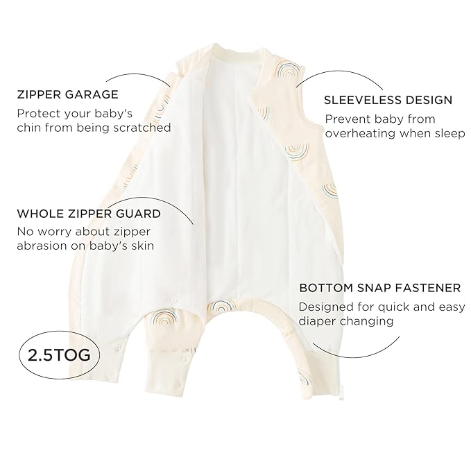 Duomiaomiao 2.5 TOG Toddler Sleep Sack 6-12 Months 100% Cotton Winter Side Open - Image 2
