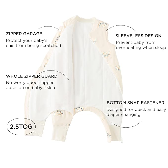 Duomiaomiao 2.5 TOG Toddler Sleep Sack 12-24 Months 100% Cotton Winter Side - Image 2