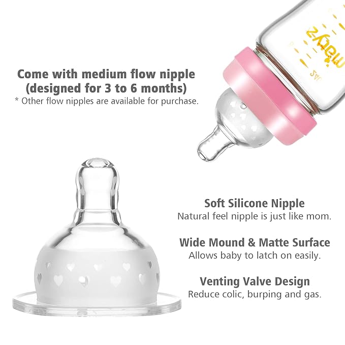 Matyz Glass Breastmilk Baby Feeding Bottle - Image 4
