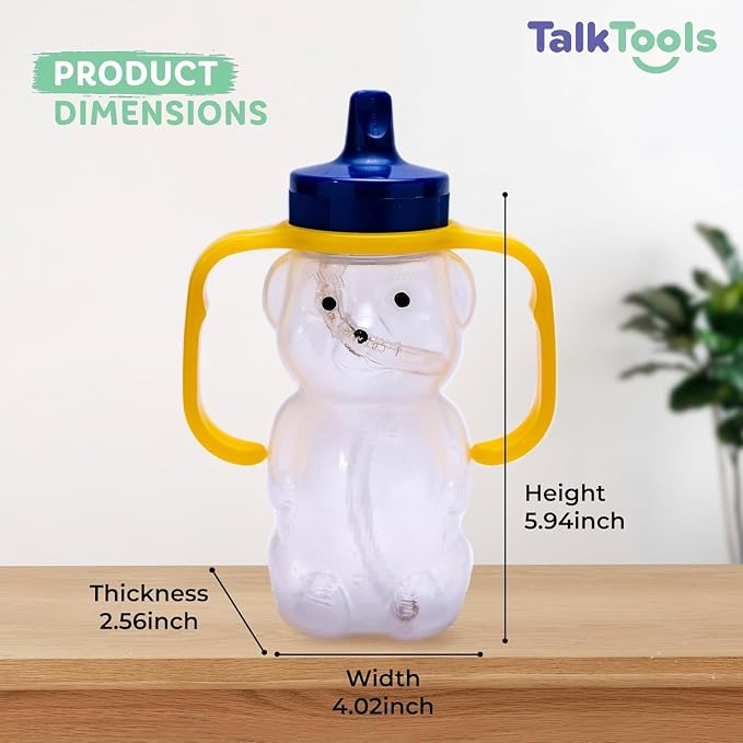 TalkTools Honey Bear Straw Cup, Dishwasher Safe Baby Drinking Bottle, Premium - Image 2