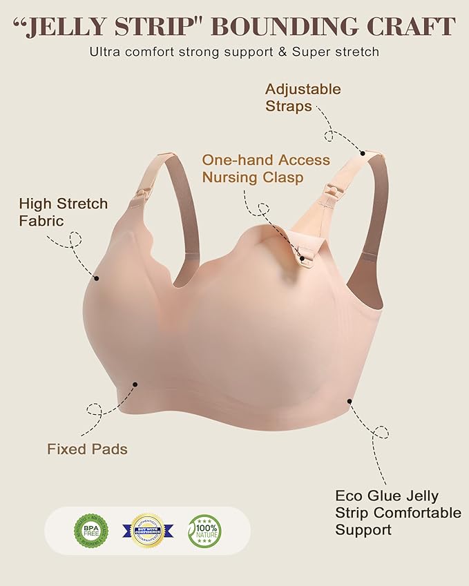 As Fairy Wireless Seamless Pumping Bra Hands Free Nursing Bra Wirefree Comfort - Image 5