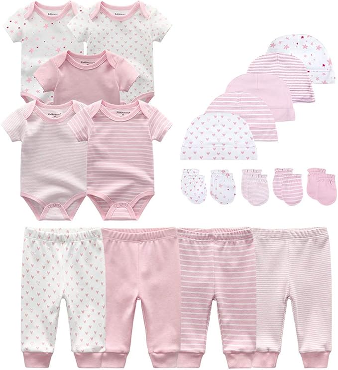 Kiddiezoom Unisex Baby Layette Essentials Giftset Clothing Set 19-Piece by Kiddiezoom