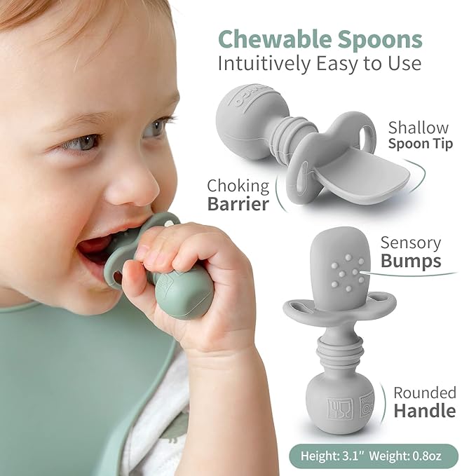 SAMiGO Silicone Baby Spoons Self Feeding 6+ Months - Image 2