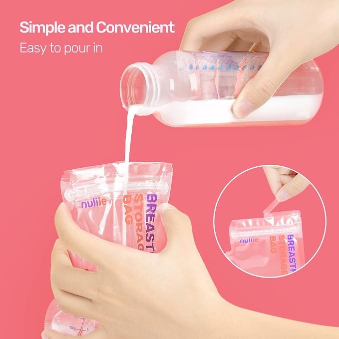 Nuliie 80 Pcs Breastmilk Storage Bags, 8 OZ Breast Milk Storing Bags, BPA Free - Image 5