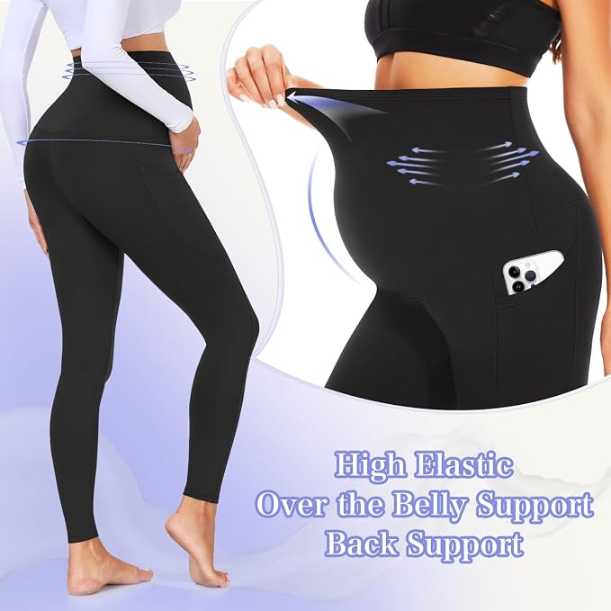 GROTEEN 3 Pack Women's Maternity Leggings - Image 5