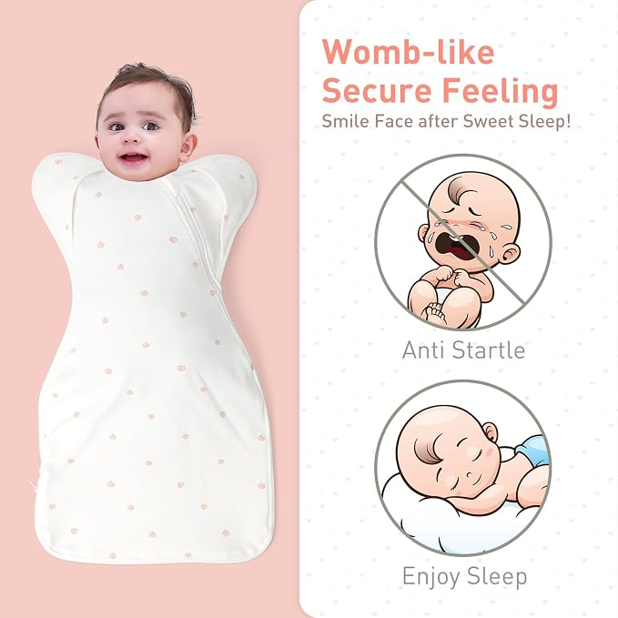 Premium Soft Cotton Swaddle Blanket Sleep Sack Arms Up Design 2 Packs 3-6 Months - Image 2