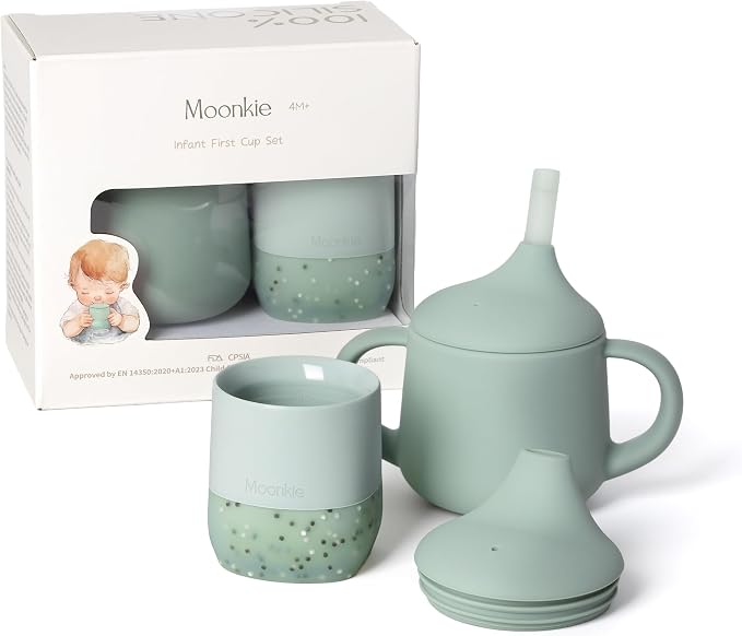 Moonkie Baby Training Cup & Sippy Cup Set | 4 Months+ | Baby-Led Weaning by Moonkie