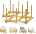 EsLuker.ly Baby Bottle Drying Rack Bamboo Vertical Dryer Holder, Foldable Space by EsLukerly