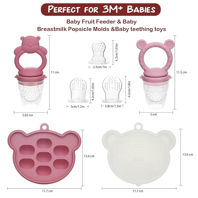 Baby Breastmilk Popsicle Molds & Baby Fruit Feeder, WAJIAYON Baby Food Freezer - Image 7