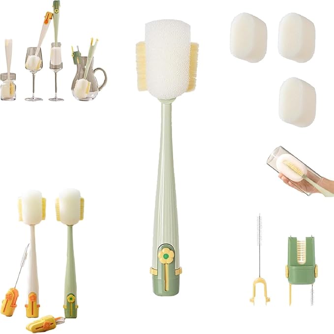5 in 1 Bottle Cleaning Brush Set, 5‑in‑1 Multifunctional Bottle Cleaning Brush by ZANWANXIN