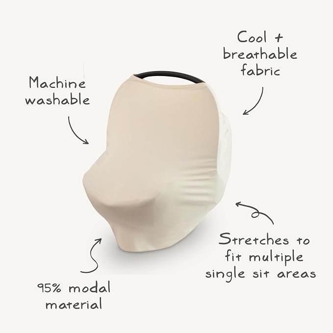 mushie Baby Car Seat Canopy Cover | Breathable & Stretchy Multi Use Cover - Image 2