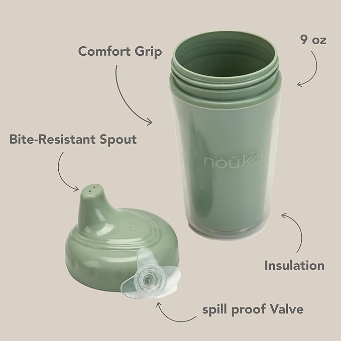 noüka Insulated and Non-Spill Sippy Cup | Leak Proof and Easy Grip | Keeps - Image 4