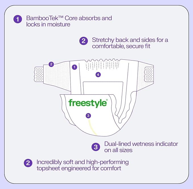 Freestyle BambooTek Diaper – Hyper Absorbent & Non-Toxic – Disposable Diaper - Image 6
