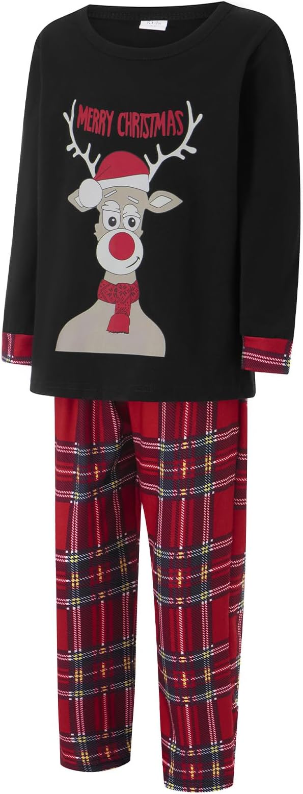 Awoscut Christmas Family Matching Pajamas Christmas Pjs Holiday Nightwear - Image 4