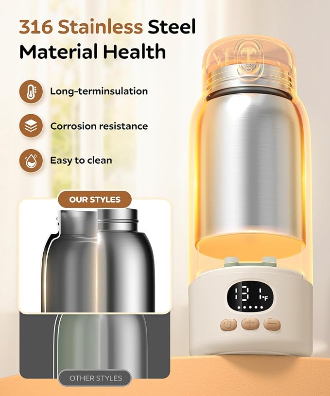 Portable Bottle Warmer for Travel, Milk Warmer for Breast Milk Formula & Water - Image 7