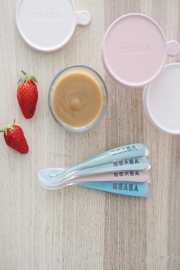 BEABA First Stage Baby Feeding Spoon Set, THE ORIGINAL Soft Tip Silicone Spoons - Image 2