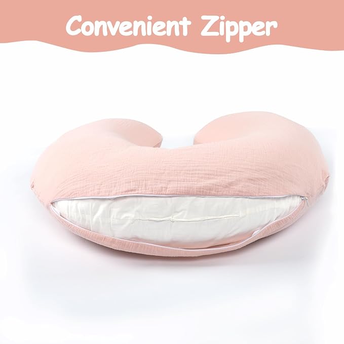 Hooyax Muslin Nursing Pillow Covers Only, Soft and Breathable Nursing Covers - Image 3