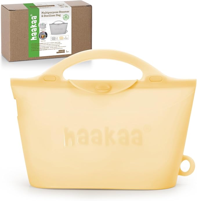 Haakaa Silicone Microwave Steamer & Steriliser Bag, 70oz/2000ml Large Capacity by haakaa