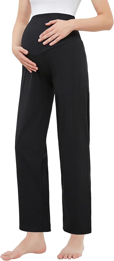 Women's Maternity Pants Casual Loose Wide/Straight Leg Comfy Palazzo Lounge - Image 8