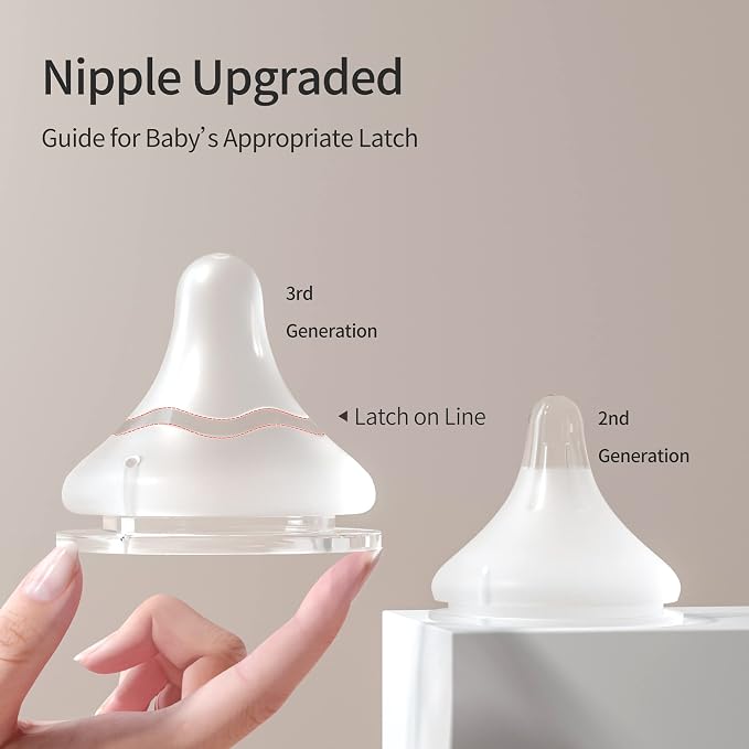 Pigeon Silicone Nipple with Latch-On Line, Natural Feel, 3+ Months - Image 3