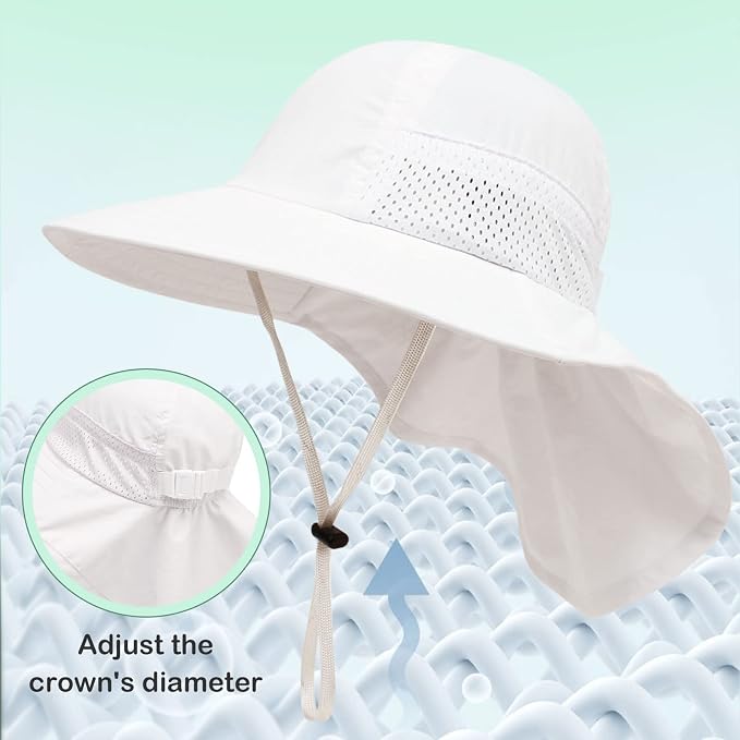 XIAOHAWANG Girls Sun Hat Baby Beach Hats Boys UPF 50+ Kids Summer Protection - Image 5