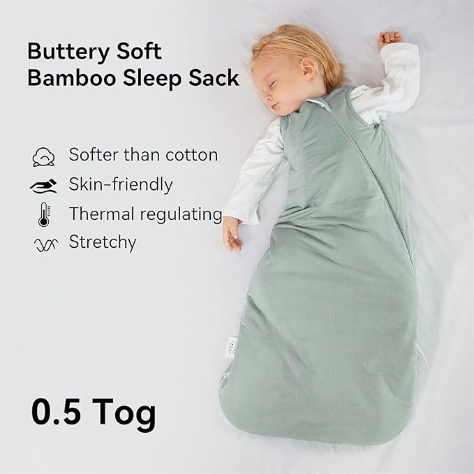 BubblePanda Rayon Made from Bamboo Sleep Sack 2t-3t 0.5 Tog Soft Lightweight - Image 2
