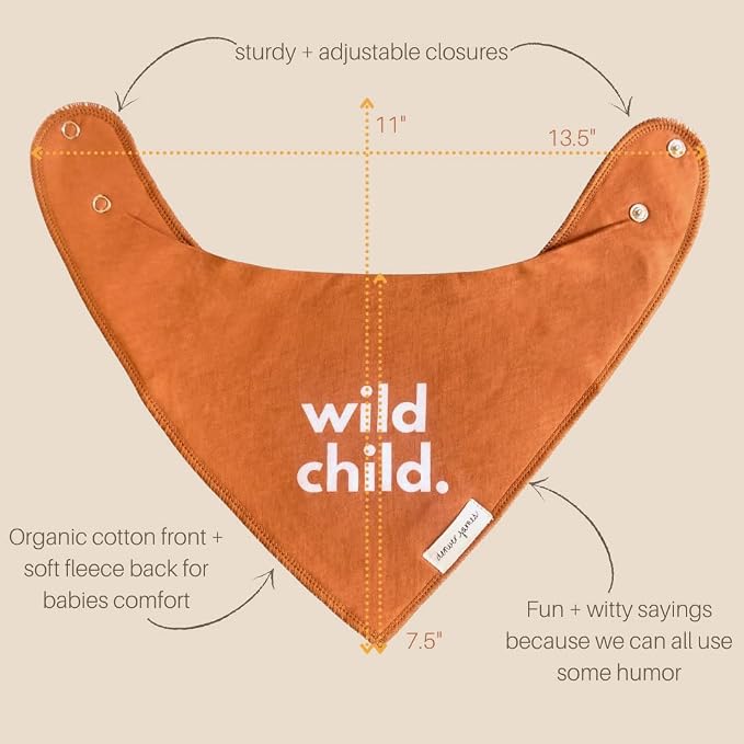 Denver James Bandana Feeding Drool Baby Bib I Soft Organic Cotton I Fleece Back - Image 8
