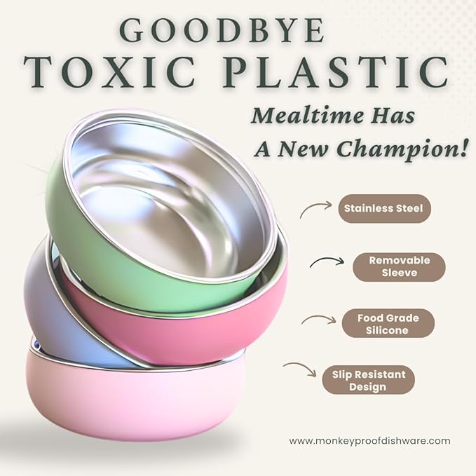 Monkey Proof™ Non-Toxic Stainless Steel Child Bowl 5” - Image 3