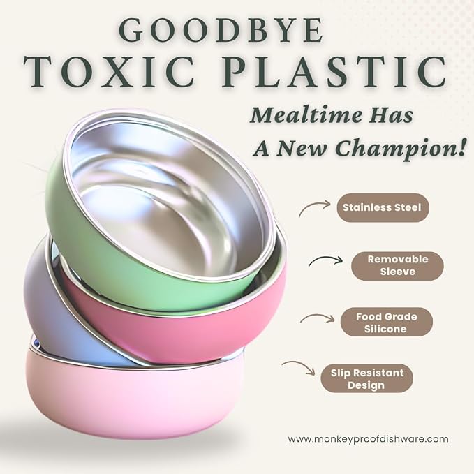 Monkey Proof™ Non-Toxic Stainless Steel Child Bowl 5” - Image 3
