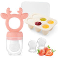 Baby Fruit Food Feeder with Breastmilk Popsicle Molds, Teething Toys Silicone by Powerwan