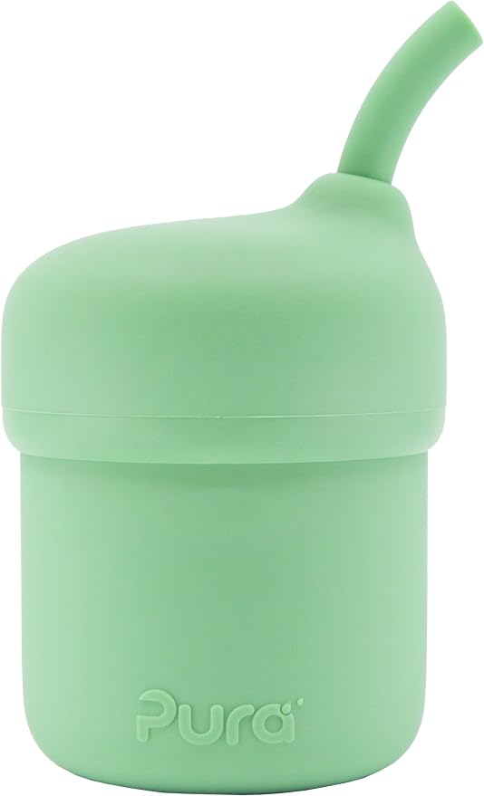 Pura my-my Silicone Straw Cup| Spill Proof, Food Grade Silicone, Plastic-Free | by Pura