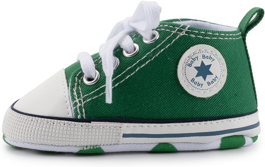 Meckior Baby Girls Boys Canvas Sneakers Soft Sole High-Top Ankle Infant First - Image 5
