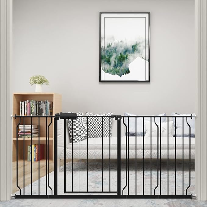 WAOWAO Baby Gate 71.65-76.38" Extra Wide Pressure Mounted Walk Through Swing by WAOWAOBABYSAFETYPRODUCTS