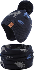JANGANNSA Knitted Baby Hat Scarf Set Winter Warm Boys Girls Beanie Fleece by JANGANNSA