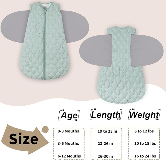 Newborn Sleep Sack Baby Swaddle, 3-Way Adjustable Wearable Blanket, Swaddling - Image 8