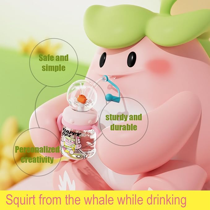Whale Fountain Tumbler, Spill Proof Straw Cups - Image 4