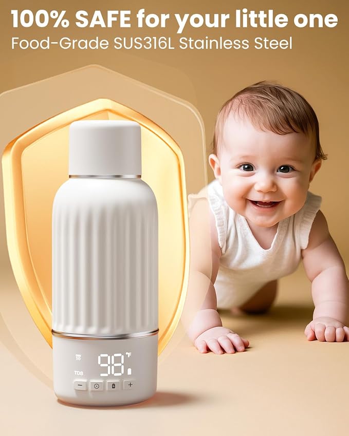 Portable Bottle Warmer for Travel, 2.5 Min Fast Heating for Breast Milk and - Image 4