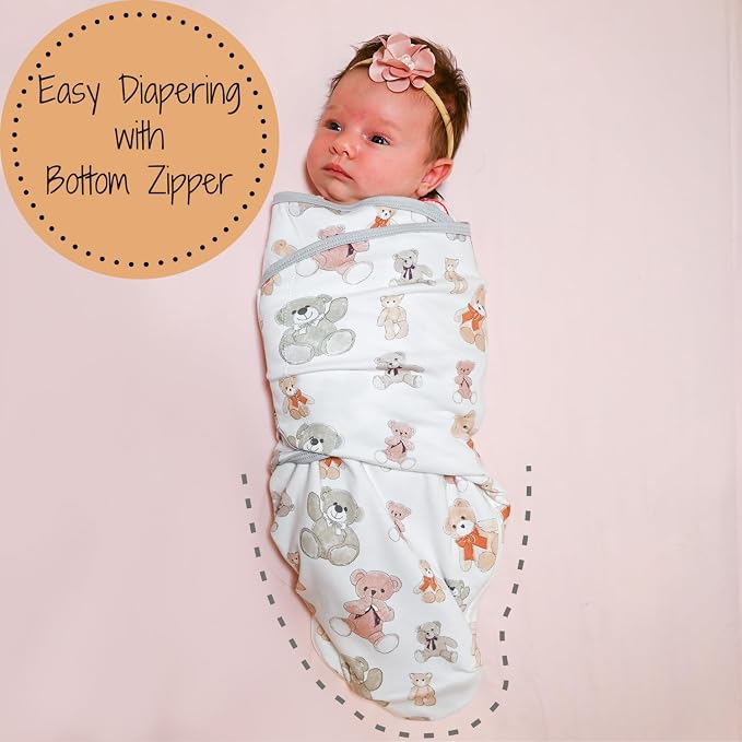 LollyBanks Baby Swaddles, 100% Organic Cotton Sleep Swaddle Sacks 0-3 Months - Image 4