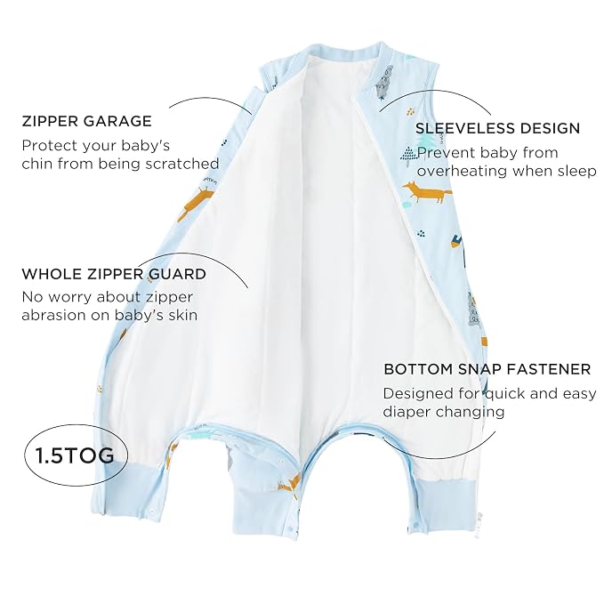 Duomiaomiao 1.5 TOG Toddler Sleep Sack 36-48 Months 100% Cotton Four Season - Image 2