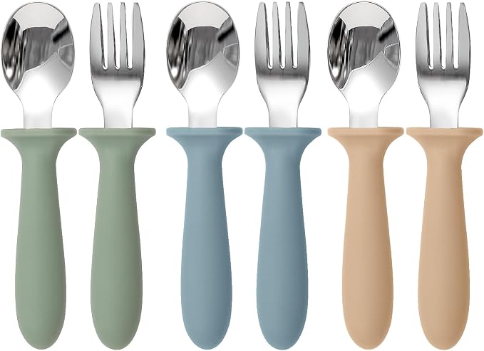 Toddler Utensils, 6 Pack kids Silverware Set by Eascrozn