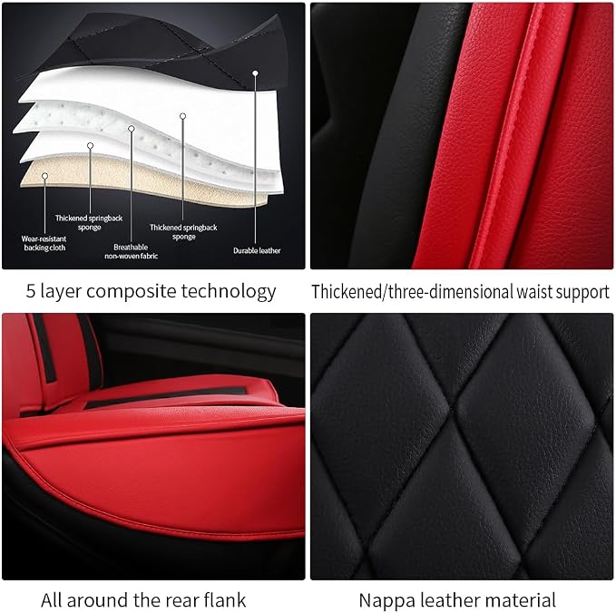 Leather Car Seat Covers for Volkswagen Atlas 2019-2023 Waterproof, Breathable - Image 6