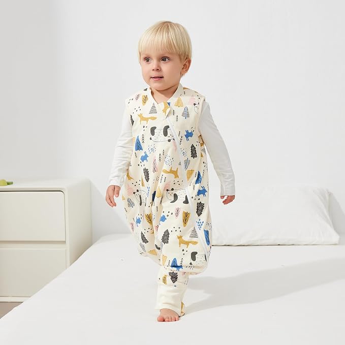 Duomiaomiao 1.5 TOG Toddler Sleep Sack 6-12 Months 100% Cotton Four Season Side - Image 3