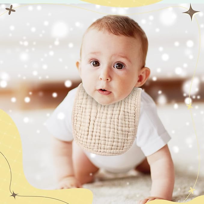 Frienda 8 Pcs Muslin Baby Bibs Cotton Bandana Drool Bibs Bulk - Image 7