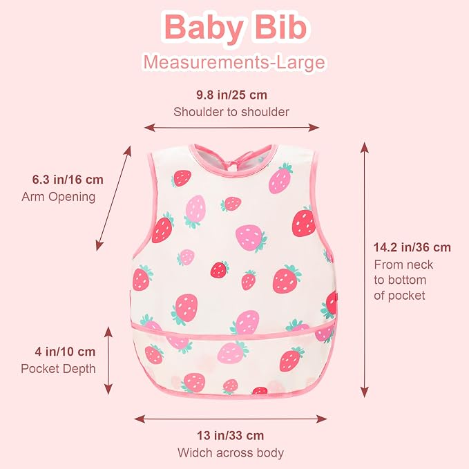 Accmor Baby Bibs, Waterproof Baby Toddler Bibs, Apron Smock Bib - Image 7