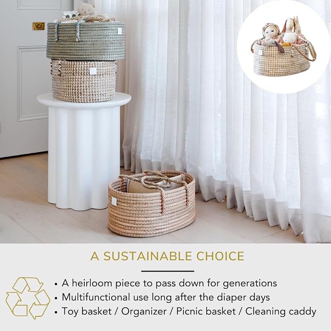 BEBE BASK Premium Light Blue Baby Diaper Caddy Organizer -Handmade - Image 4
