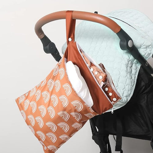2 Pack Wet Dry Bags for Baby Cloth Diapers&Breast Pump Parts, Waterproof - Image 2