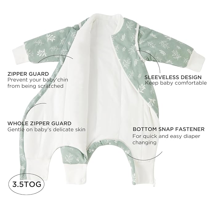 Duomiaomiao 3.5 TOG Toddler Sleep Sack 2-3T 100% Cotton Winter Side Open Zipper - Image 2