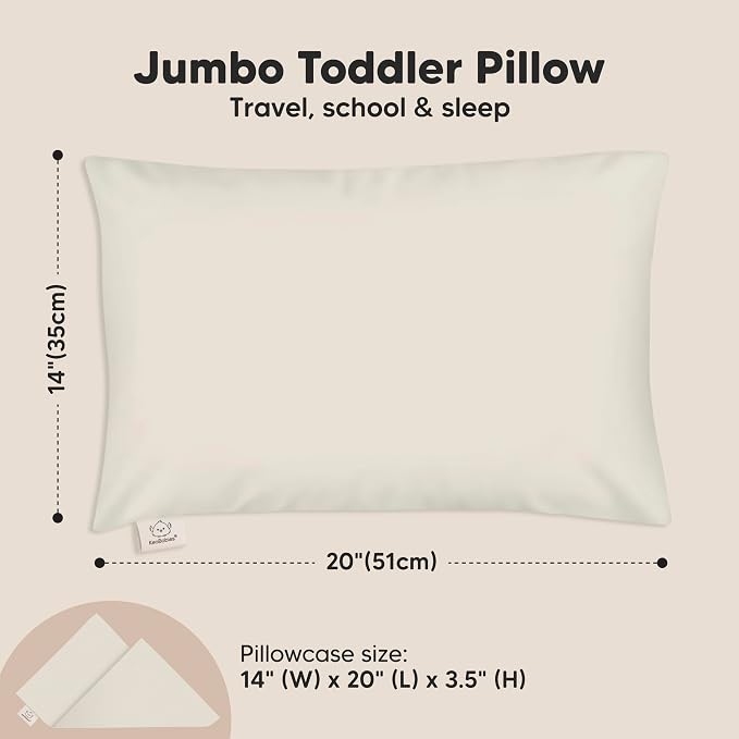 KeaBabies Toddler Pillow with Pillowcase, Jumbo 14X20 - Image 3