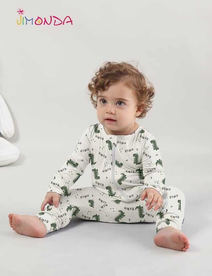 Jimonda Baby Girls Boys Footless Pajamas, Rayon From Bamboo Pjs 2 Way Zipper - Image 4